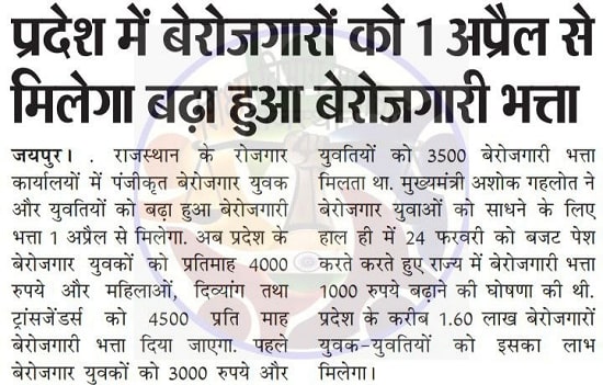 Rajasthan Berojgari Bhatta 2025